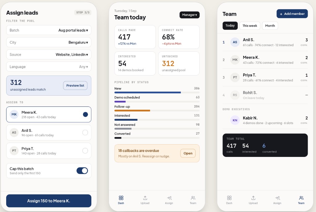 TeleCRM screenshot